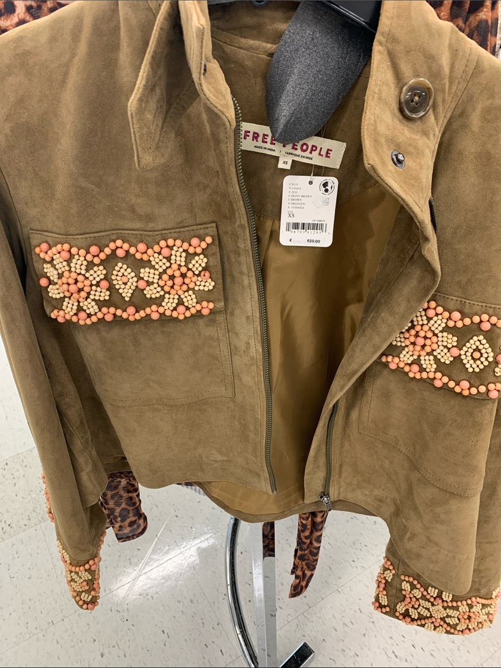 Bali Fading Moon Cropped Suede Jacket